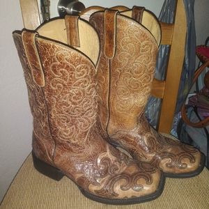 Jb dillon mens crackle leather boots
